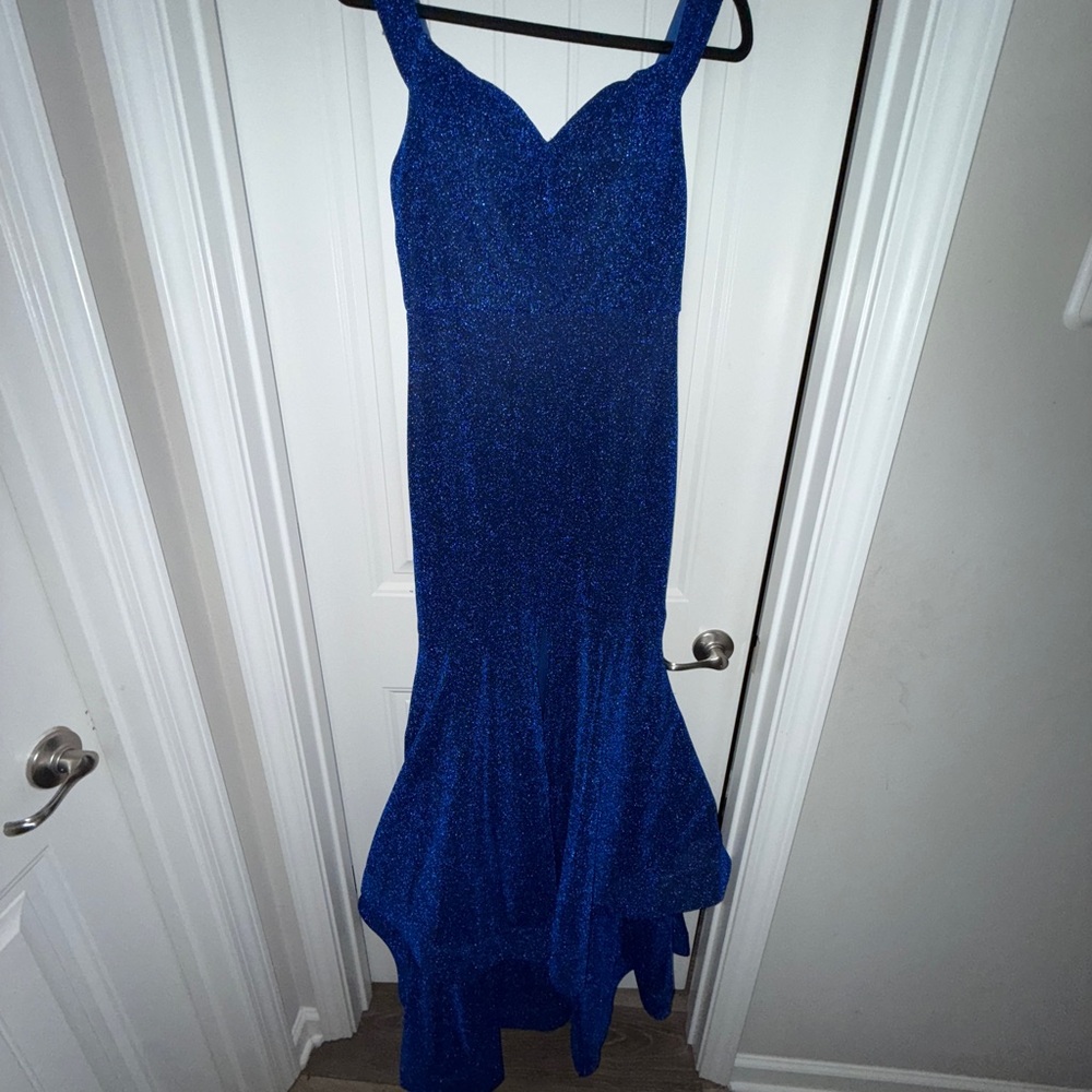 Fashion Nova Sparkling Blue Prom Dress
